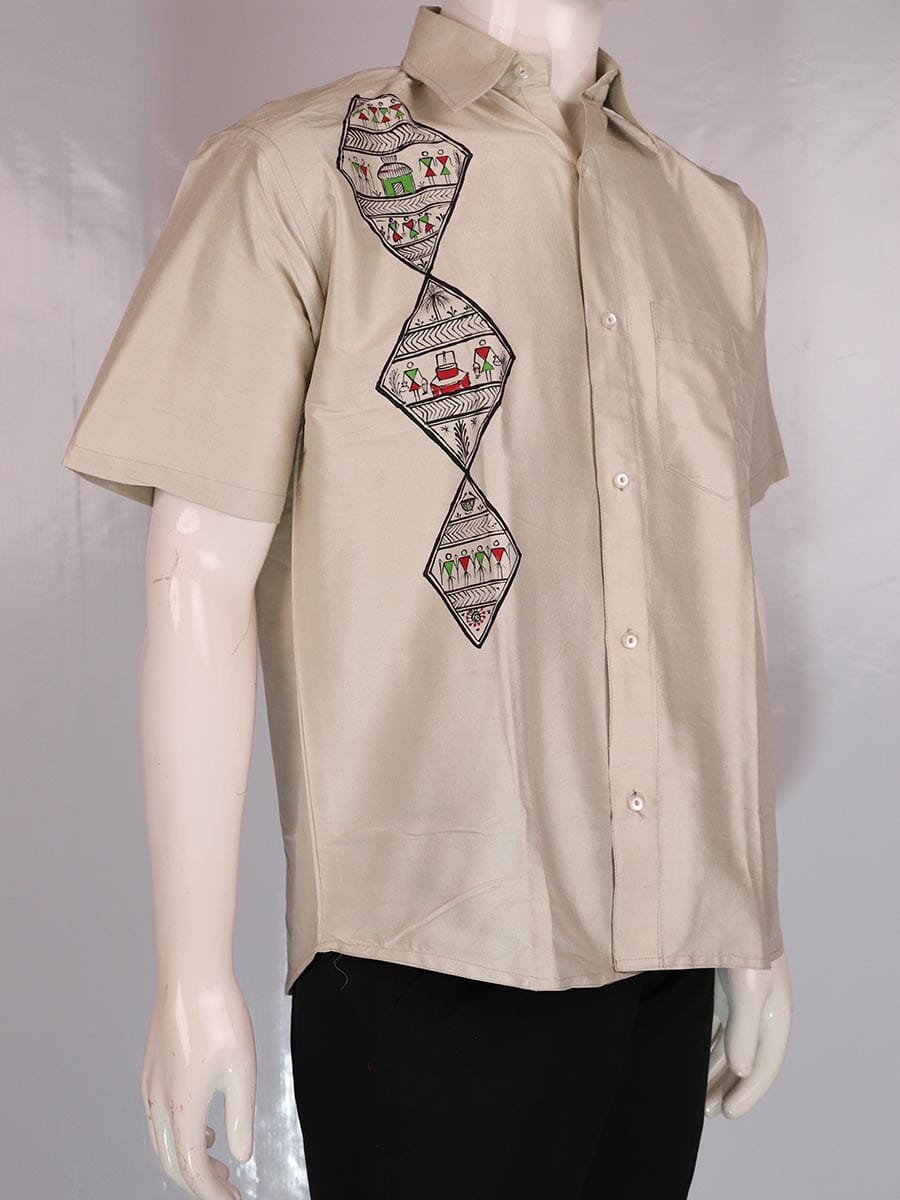 Handwoven Silk Shirt Handloom Shirt & Kurta_Men Priyadarshini Handloom