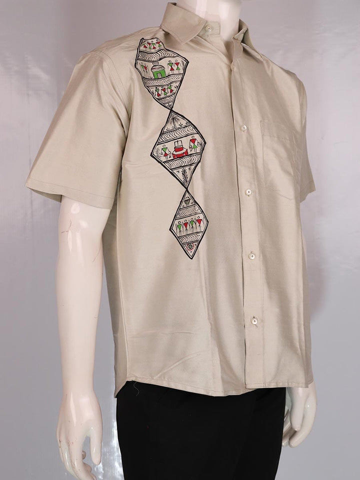 Handwoven Silk Shirt Handloom Shirt & Kurta_Men Priyadarshini Handloom