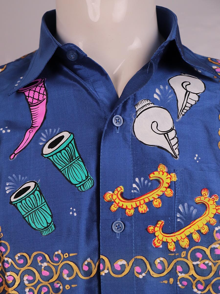Handwoven Silk Shirt Handloom Shirt & Kurta_Men Priyadarshini Handloom