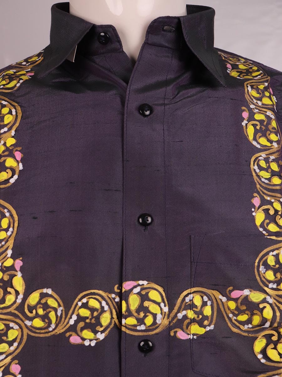 Handwoven Silk Shirt Handloom Shirt & Kurta_Men Priyadarshini Handloom