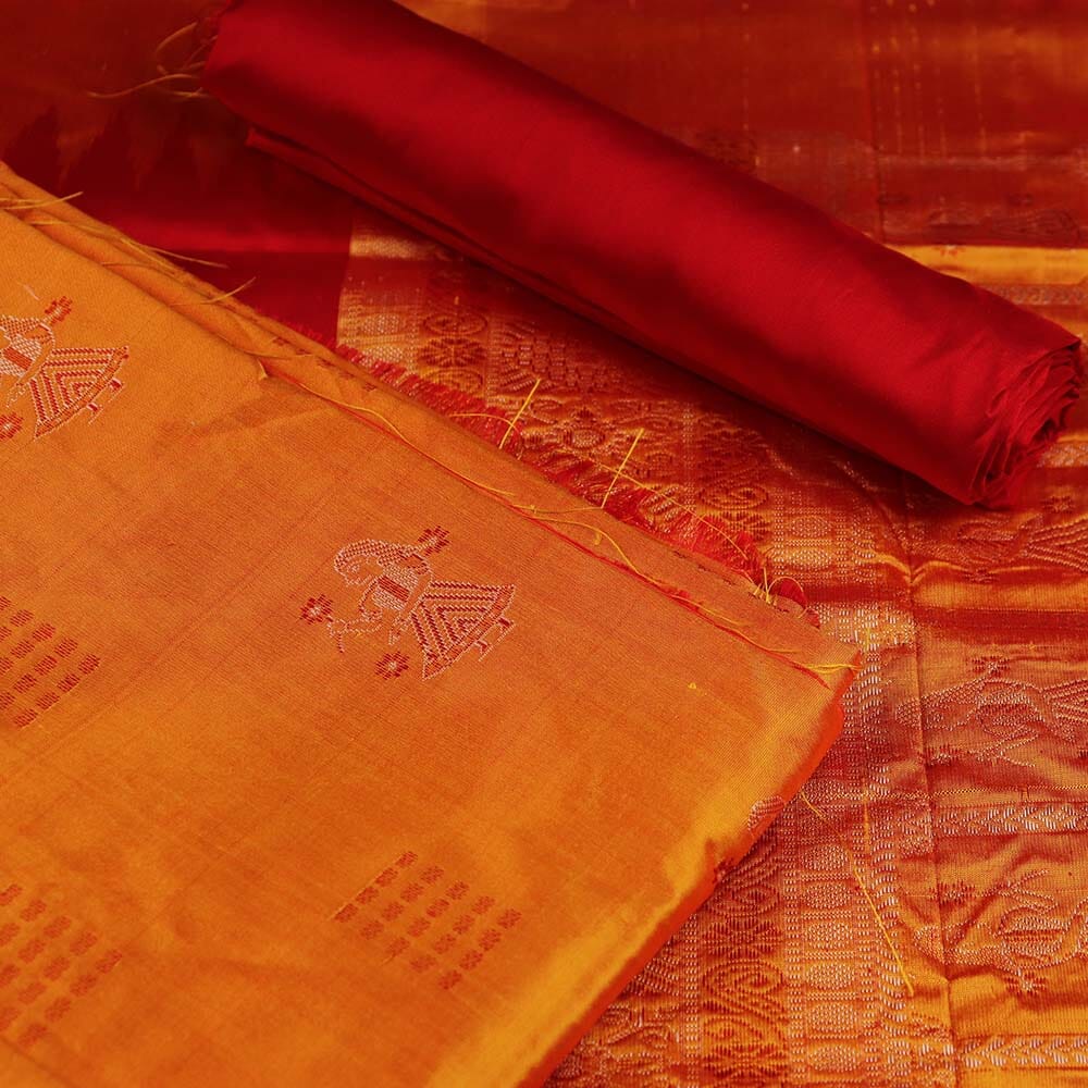 Handloom Bomkai Silk Dress Material Dress Material Handloom_Silk Priyadarshini Handloom 