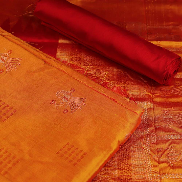 Handloom Bomkai Silk Dress Material Dress Material Handloom_Silk Priyadarshini Handloom