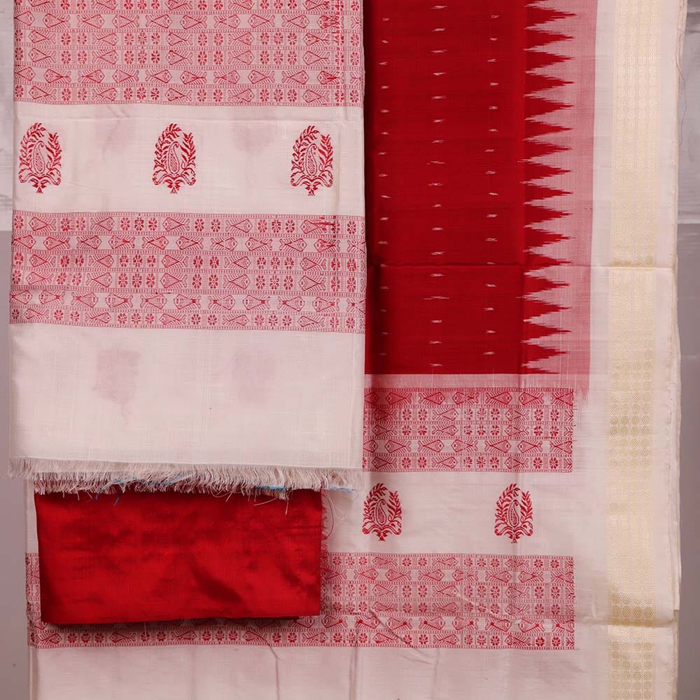 Handloom Bomkai Silk Dress Material Dress Material Handloom_Silk Priyadarshini Handloom 