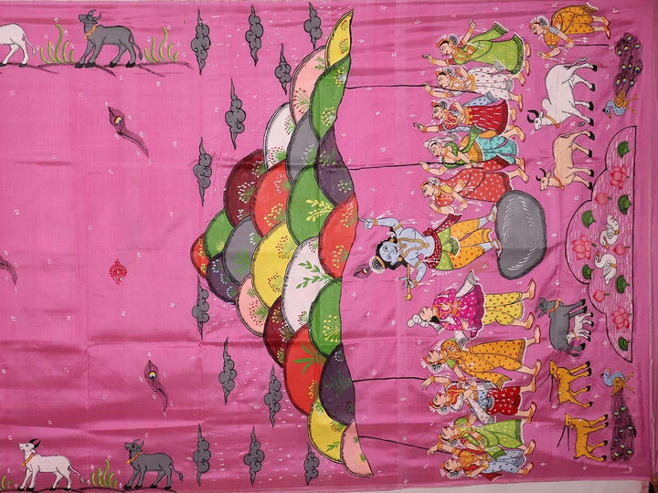 Handloom Patachitra Silk Saree Handloom Saree_Pattachitra silk Priyadarshini Handloom 