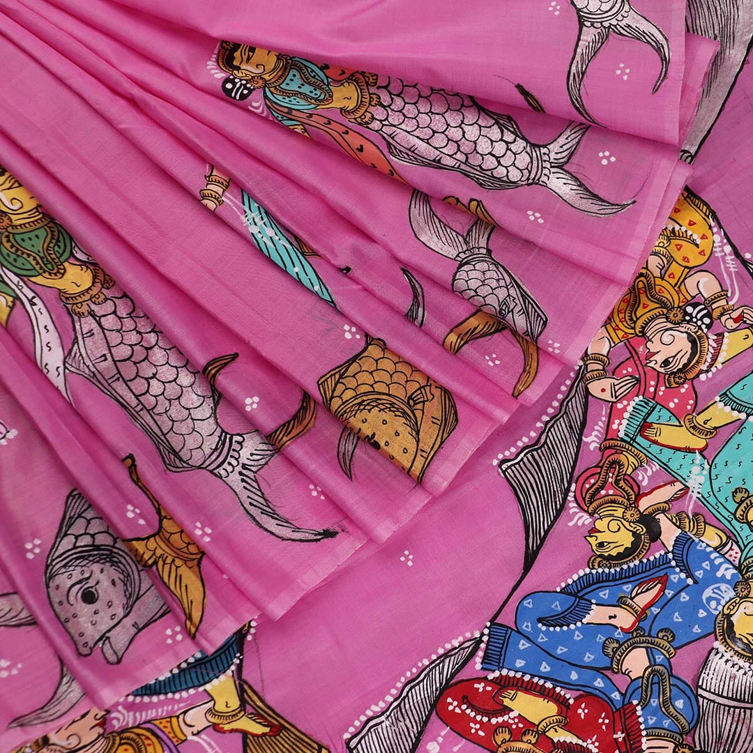 Priyadarshini Handloom - Pattachitra Silk Saree, Handloom Silk Saree, Hand-Painted Saree, Odisha Handloom, Indian Ethnic Wear, Women's Clothing.