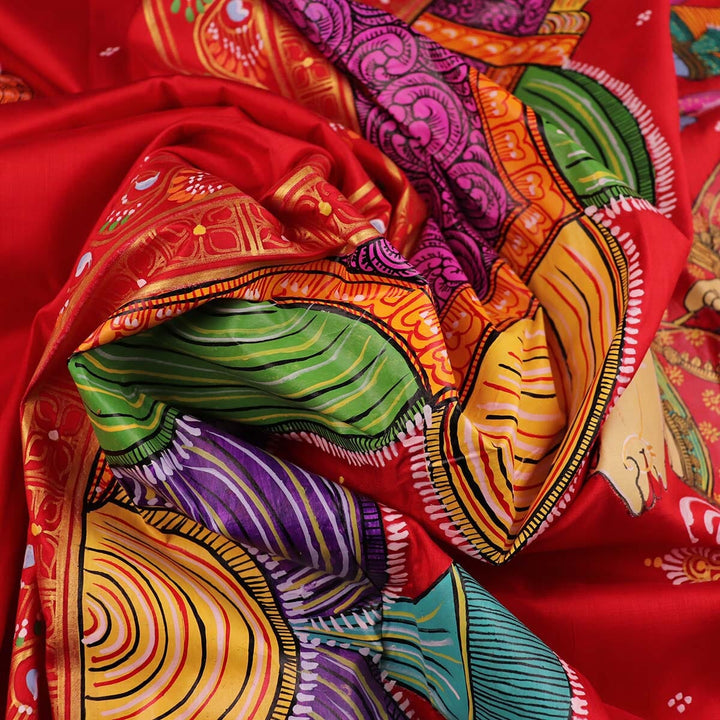 Handloom Patachitra Silk Saree Handloom Saree_Pattachitra silk Priyadarshini Handloom