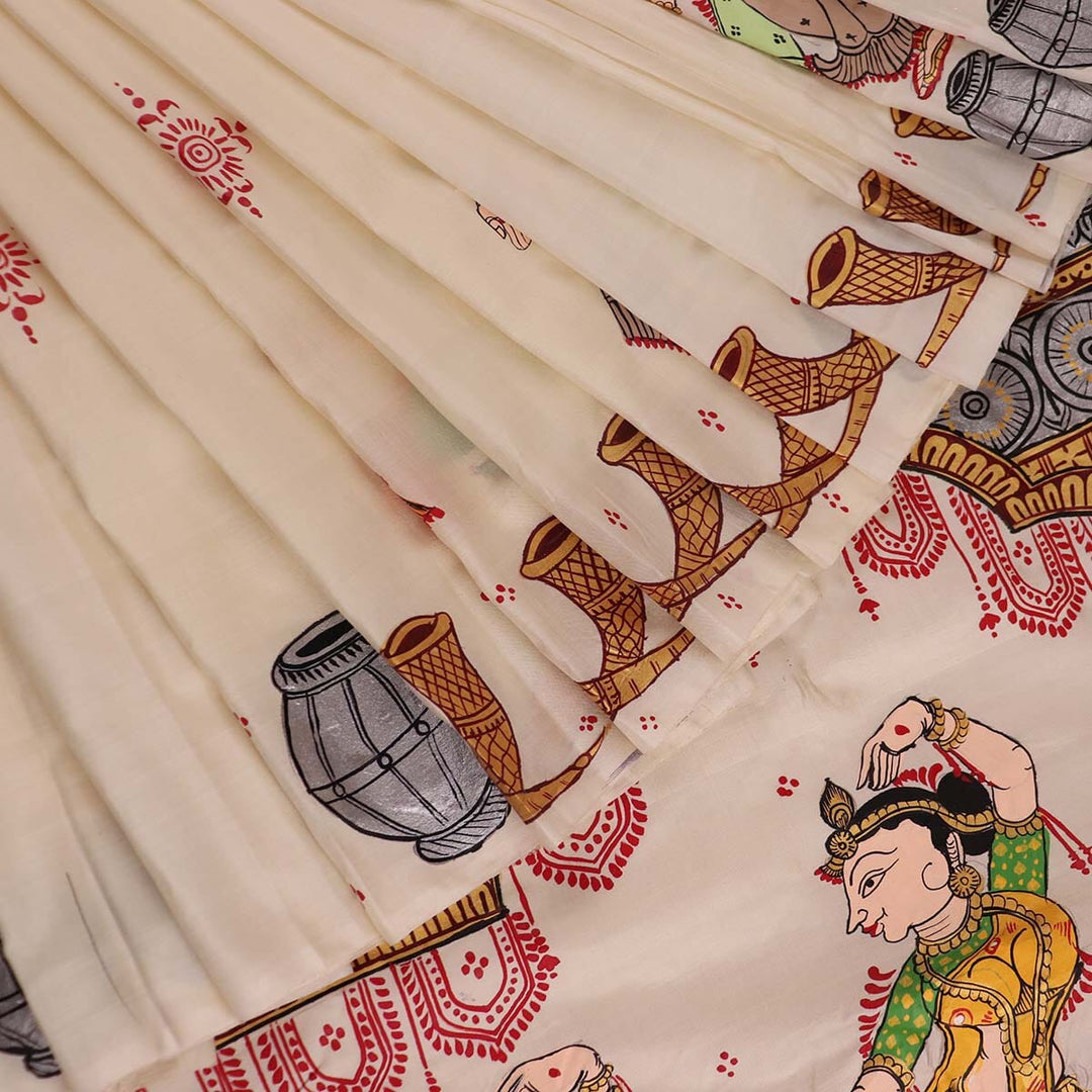Priyadarshini Handloom - Pattachitra Silk Saree, Handloom Silk Saree, Hand-Painted Saree, Odisha Handloom, Indian Ethnic Wear, Women's Clothing.