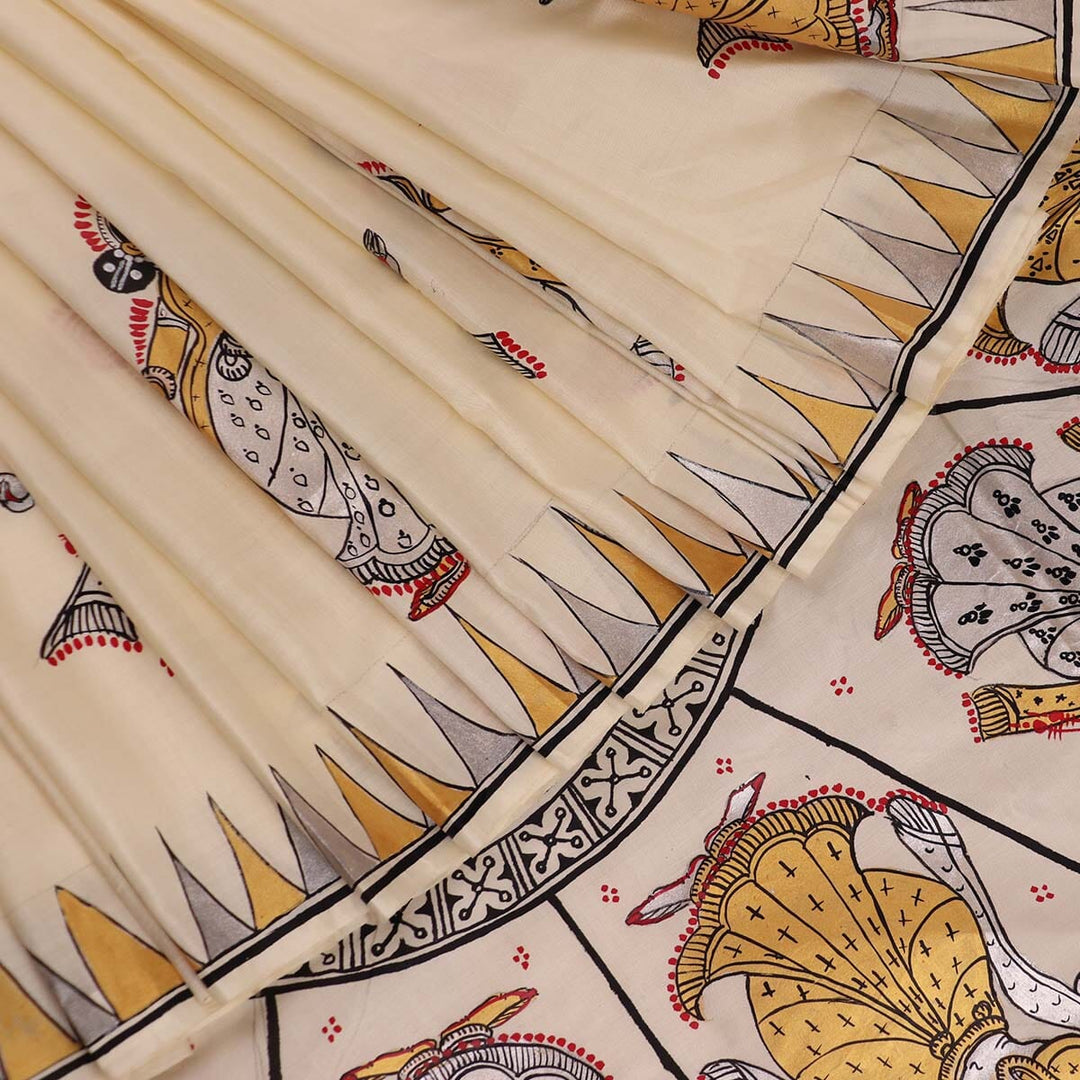 Priyadarshini Handloom - Pattachitra Silk Saree, Handloom Silk Saree, Hand-Painted Saree, Odisha Handloom, Indian Ethnic Wear, Women's Clothing.