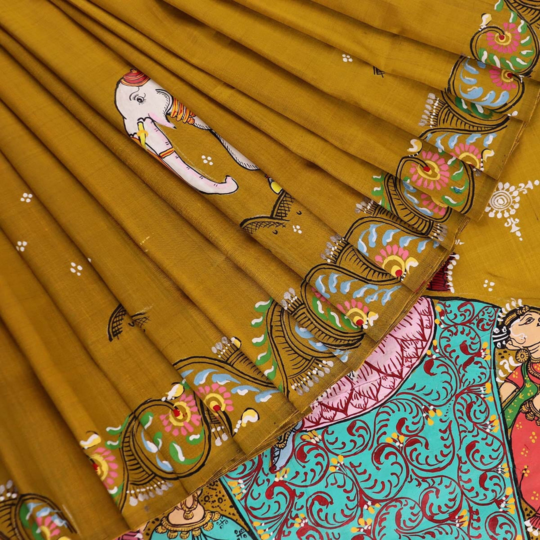 Priyadarshini Handloom - Pattachitra Silk Saree, Handloom Silk Saree, Hand-Painted Saree, Odisha Handloom, Indian Ethnic Wear, Women's Clothing.