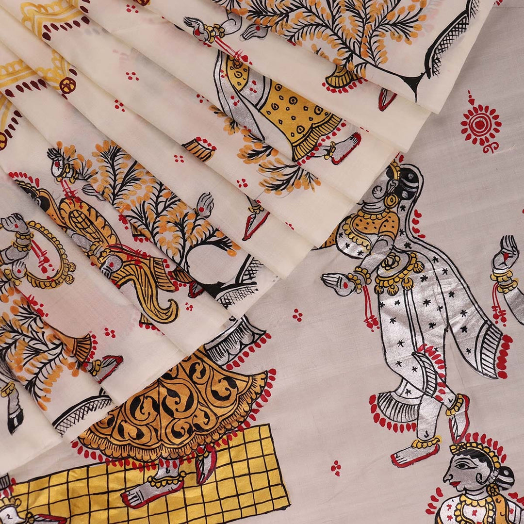 Priyadarshini Handloom - Pattachitra Silk Saree, Handloom Silk Saree, Hand-Painted Saree, Odisha Handloom, Indian Ethnic Wear, Women's Clothing.