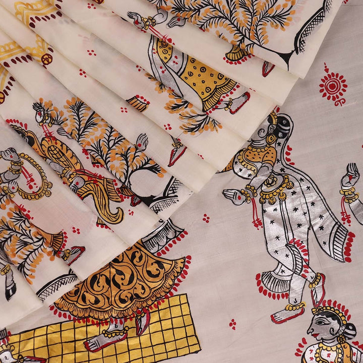 Priyadarshini Handloom - Pattachitra Silk Saree, Handloom Silk Saree, Hand-Painted Saree, Odisha Handloom, Indian Ethnic Wear, Women's Clothing.