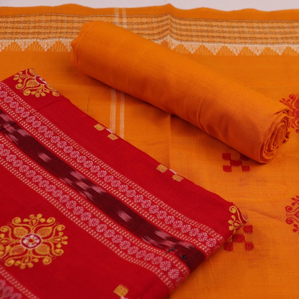 Priyadarshini Handloom, Sambalpuri Cotton Handloom Dress Material, Unstitched Dress Material, Women's Dress Material, Cotton Dress Material, Traditional Dress Material, Indian Dress Material, Sambalpuri Cotton Handloom Dress Material for Women.