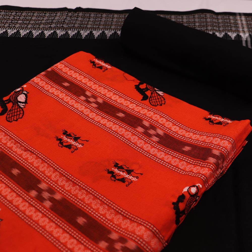 Priyadarshini Handloom, Sambalpuri Cotton Handloom Dress Material, Unstitched Dress Material, Women's Dress Material, Cotton Dress Material, Traditional Dress Material, Indian Dress Material, Sambalpuri Cotton Handloom Dress Material for Women.