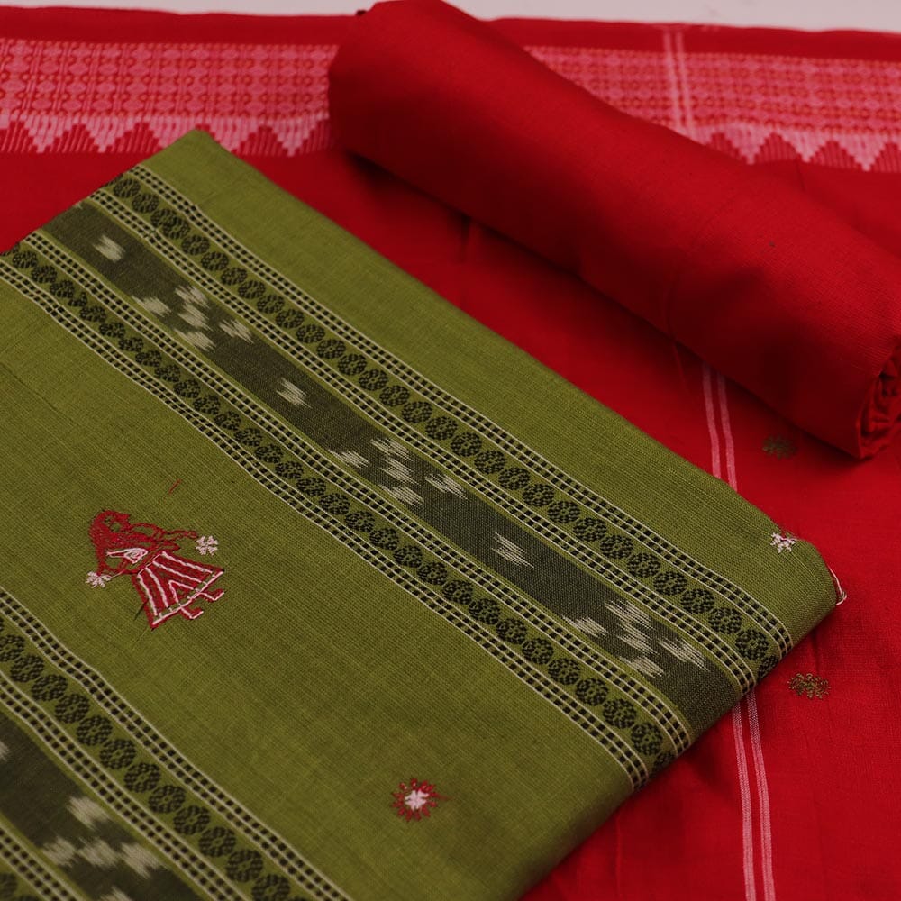 Priyadarshini Handloom, Sambalpuri Cotton Handloom Dress Material, Unstitched Dress Material, Women's Dress Material, Cotton Dress Material, Traditional Dress Material, Indian Dress Material, Sambalpuri Cotton Handloom Dress Material for Women.