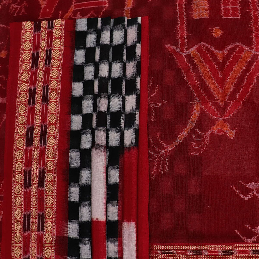 Handloom Sambalpuri Cotton Ikkat Saree Handloom Saree_Cotton Priyadarshini Handloom 