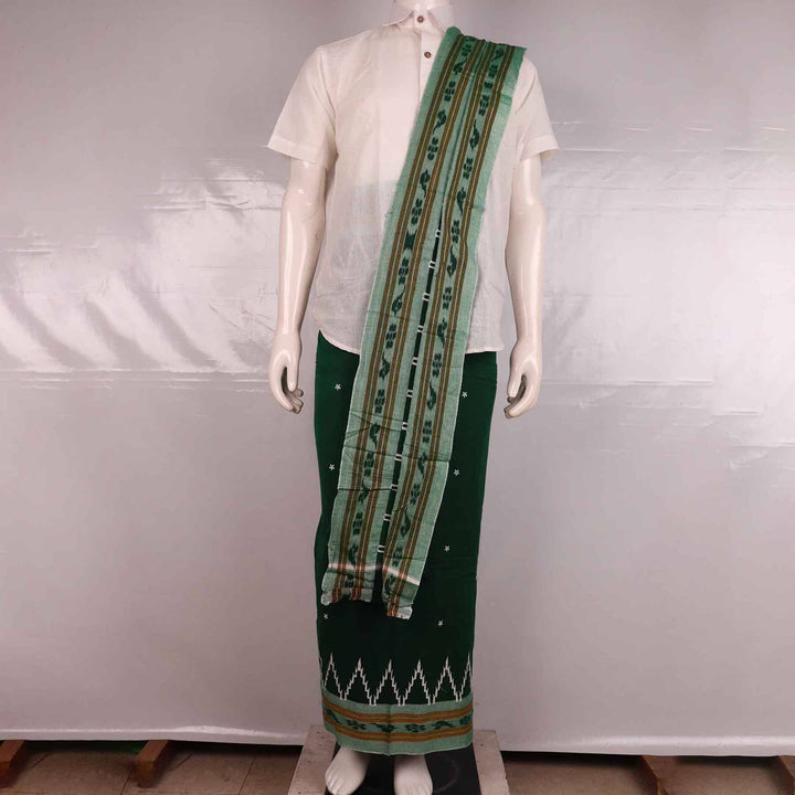 Handloom Sambalpuri Cotton Unstitched Dhoti with Utari for Men Handloom Dhoti_Cotton Priyadarshini Handloom