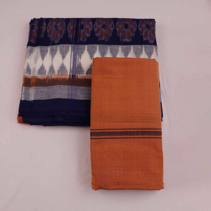 Handcrafted Sambalpuri Handloom Cotton Dhoti with Utari for Men from Priyadarshini Handloom, perfect for traditional and auspicious occasions.