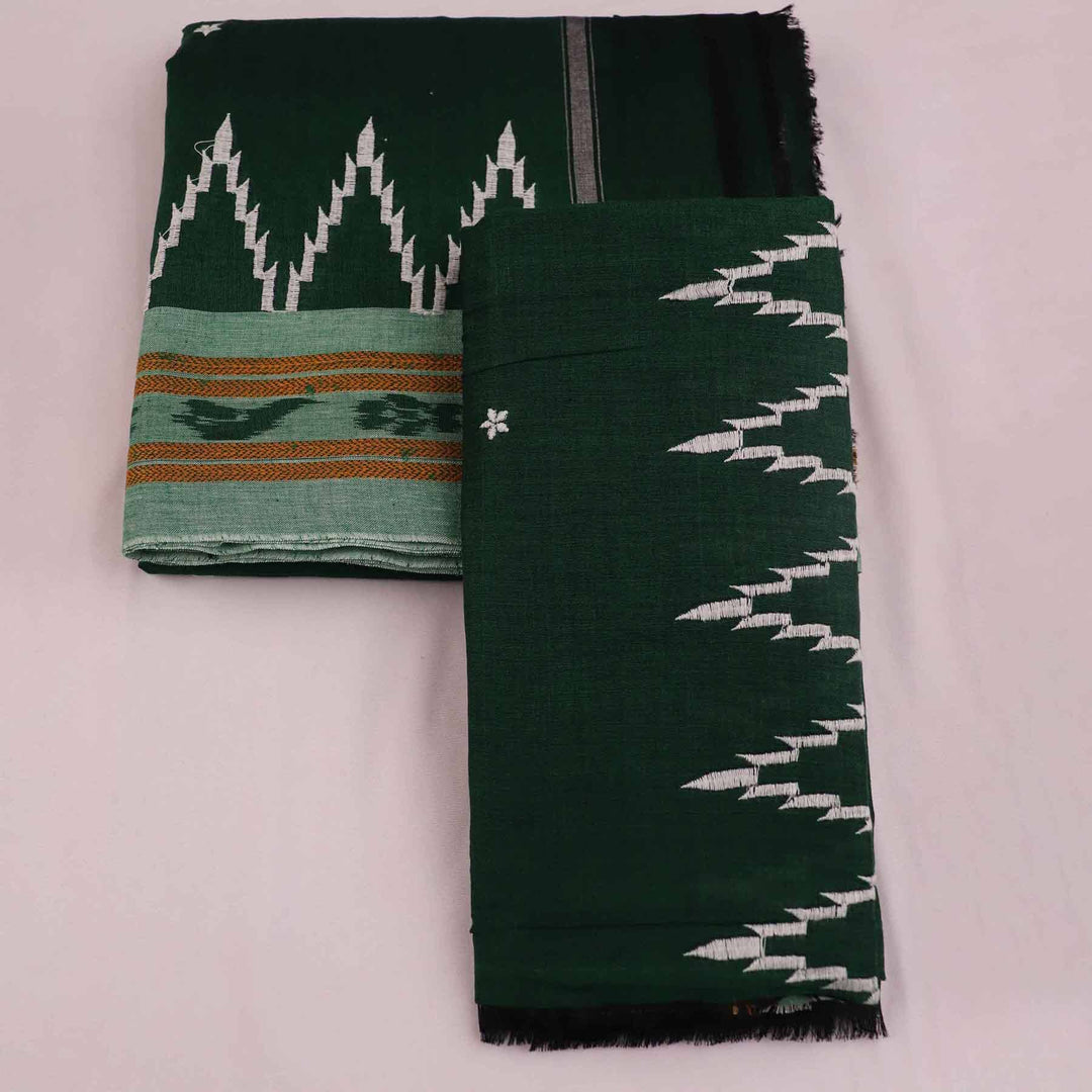 Handcrafted Sambalpuri Handloom Cotton Dhoti with Utari for Men from Priyadarshini Handloom, perfect for traditional and auspicious occasions.