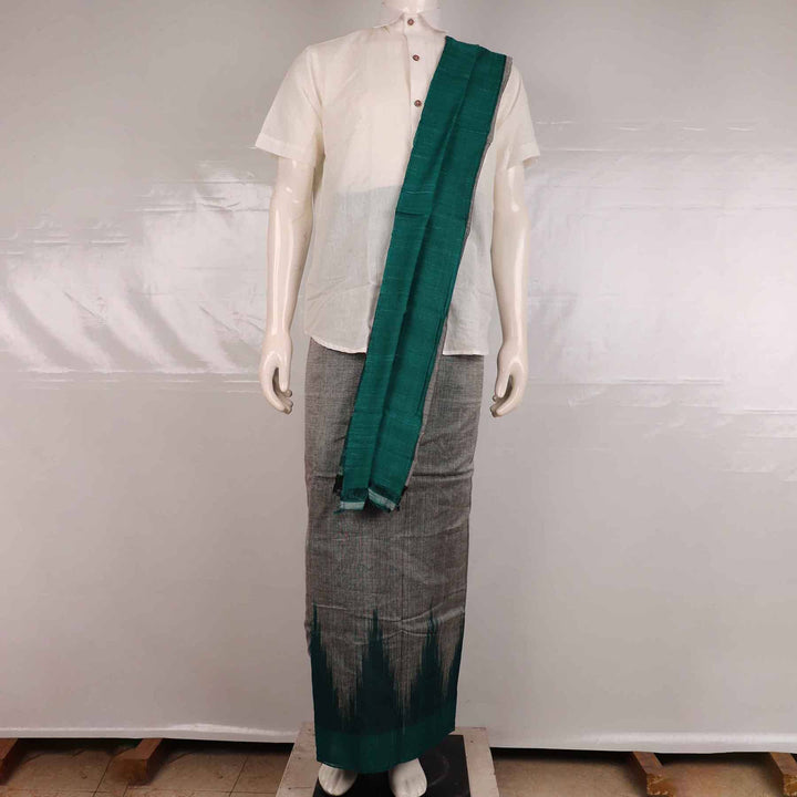 Handloom Sambalpuri Cotton Unstitched Dhoti with Utari for Men Handloom Dhoti_Cotton Priyadarshini Handloom