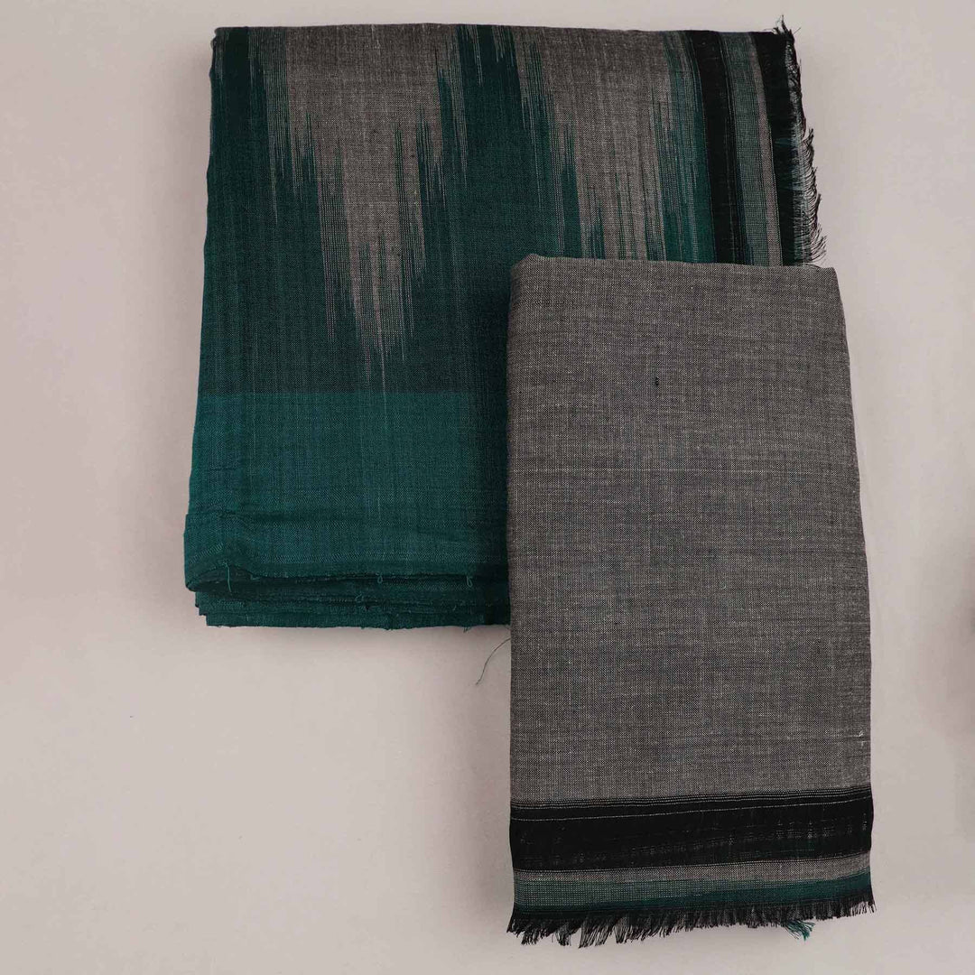 Handcrafted Sambalpuri Handloom Cotton Dhoti with Utari for Men from Priyadarshini Handloom, perfect for traditional and auspicious occasions.