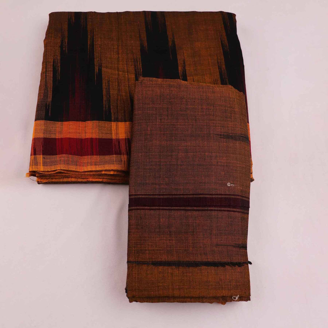 Handcrafted Sambalpuri Handloom Cotton Dhoti with Utari for Men from Priyadarshini Handloom, perfect for traditional and auspicious occasions.