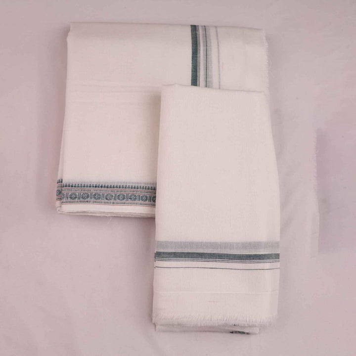 Handcrafted Sambalpuri Handloom Cotton Dhoti with Utari for Men from Priyadarshini Handloom, perfect for traditional and auspicious occasions.