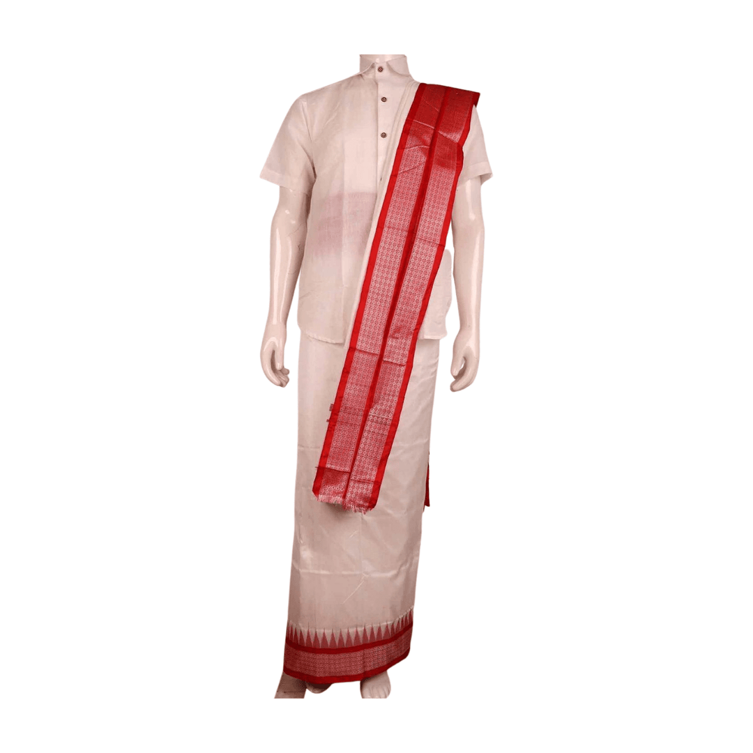 Handloom Sambalpuri Pata Silk Dhoti with Utari for Men Handloom Dhoti_Silk Priyadarshini Handloom