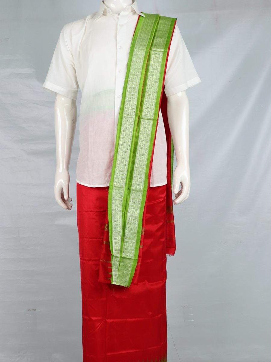 Handloom Sambalpuri Pata Silk Dhoti with Utari for Men Handloom Dhoti_Silk Priyadarshini Handloom 