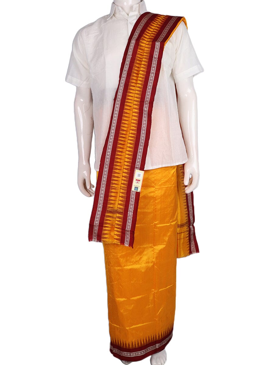 Handloom Sambalpuri Pata Silk Dhoti with Utari for Men Handloom Dhoti_Silk Priyadarshini Handloom 