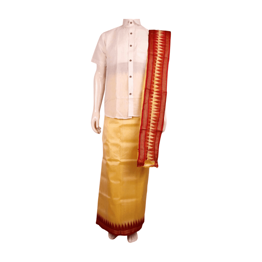 Handloom Sambalpuri Pata Silk Dhoti with Utari for Men Handloom Dhoti_Silk Priyadarshini Handloom
