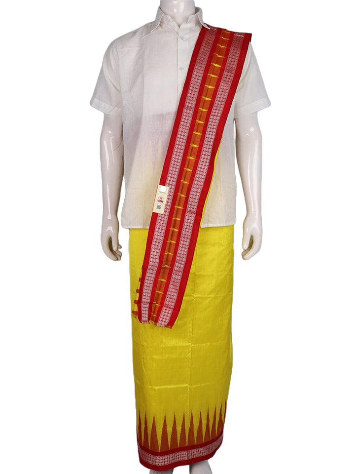 Handloom Sambalpuri Pata Silk Dhoti with Utari for Men Handloom Dhoti_Silk Priyadarshini Handloom 