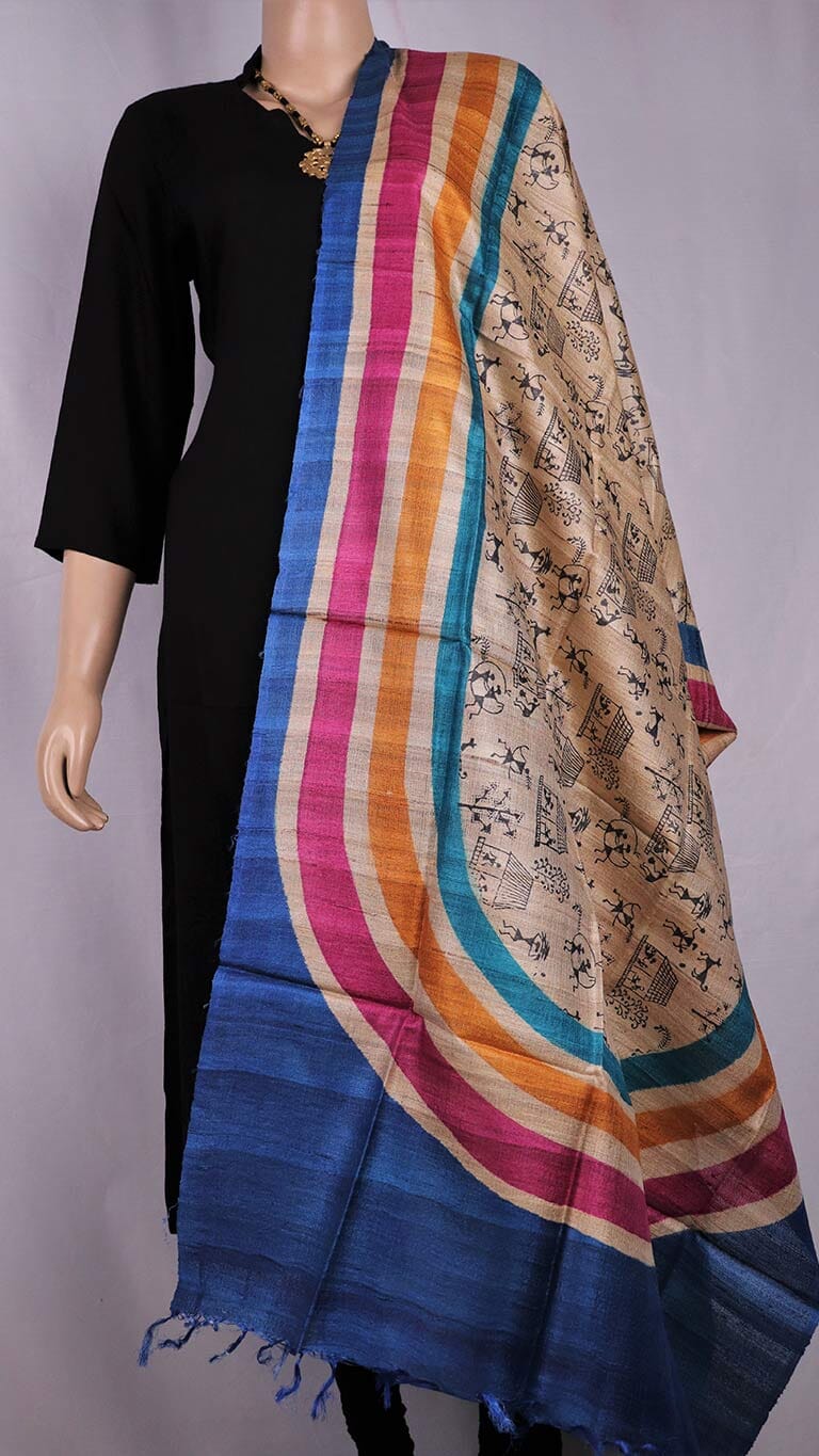 Handloom Tussar Silk Dupatta Handloom Dupatta_Silk Priyadarshini Handloom 