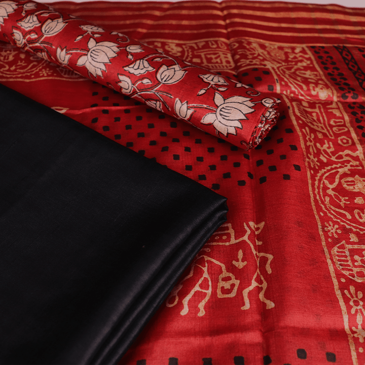 Handloom Tusser Silk Dress Material Dress Material Handloom_Silk Priyadarshini Handloom