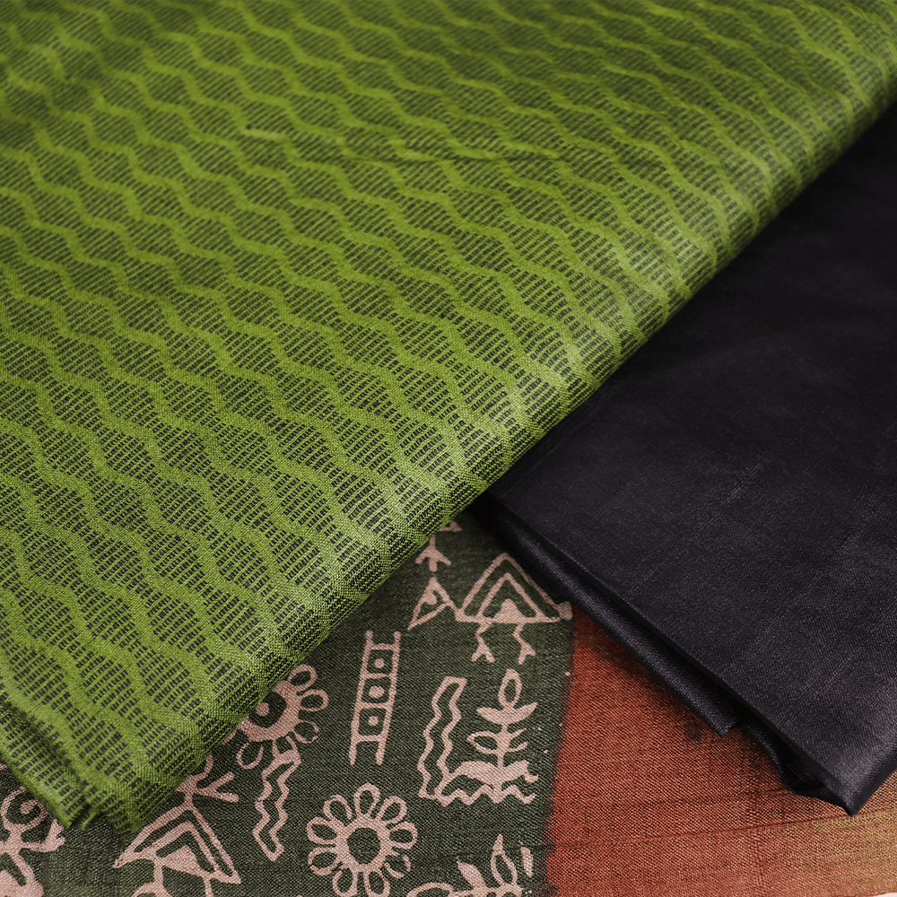 Handloom Tusser Silk Dress Material Dress Material Handloom_Silk Priyadarshini Handloom