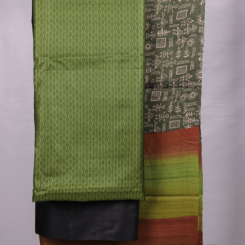 Handloom Tusser Silk Dress Material Dress Material Handloom_Silk Priyadarshini Handloom