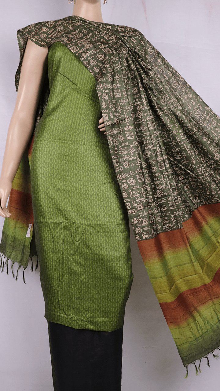 Handloom Tusser Silk Dress Material Dress Material Handloom_Silk Priyadarshini Handloom