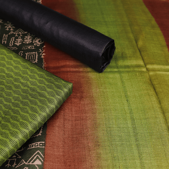 Handloom Tusser Silk Dress Material Dress Material Handloom_Silk Priyadarshini Handloom