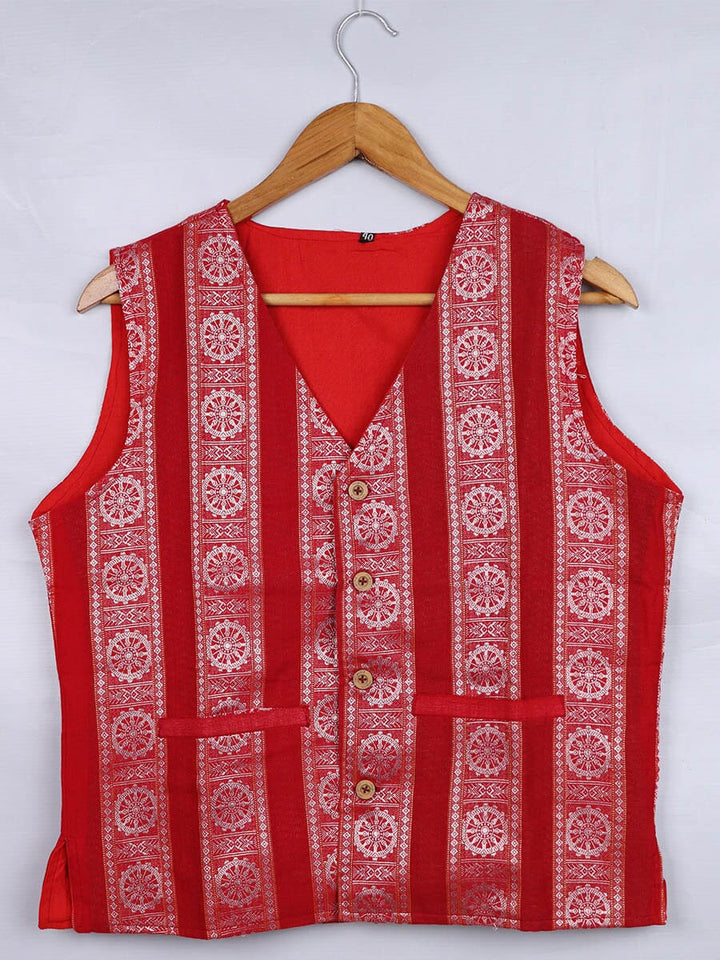 Handwoven Cotton Jacket Handloom Jacket_Women Priyadarshini Handloom