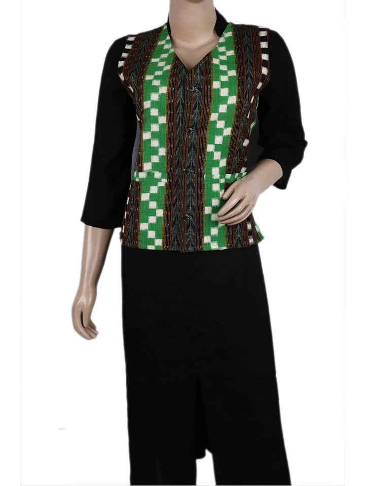 Handwoven Cotton Jacket Handloom Jacket_Women Priyadarshini Handloom