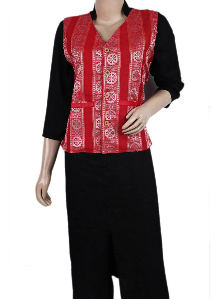 Handwoven Cotton Jacket Handloom Jacket_Women Priyadarshini Handloom