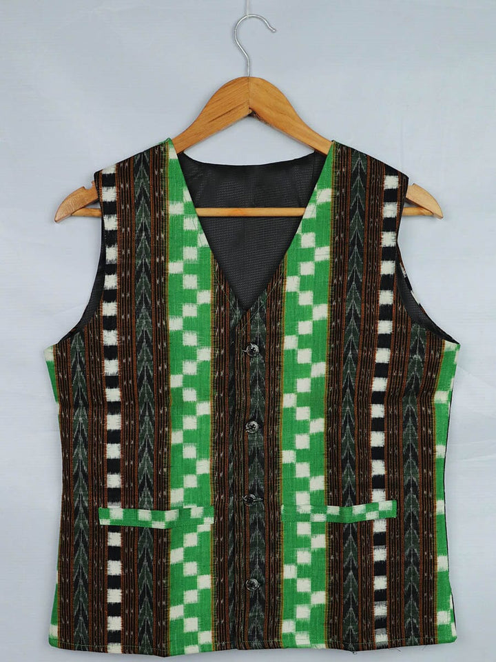 Handwoven Cotton Jacket Handloom Jacket_Women Priyadarshini Handloom
