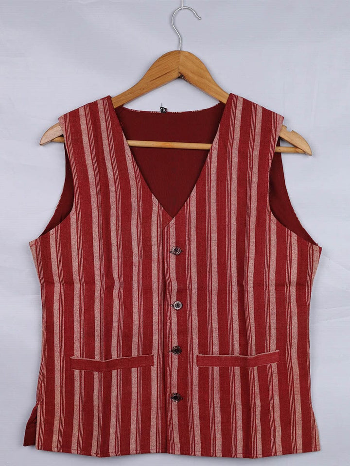 Handwoven Cotton Jacket Handloom Jacket_Women Priyadarshini Handloom 