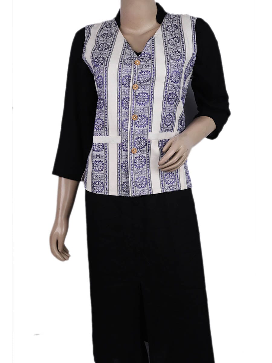 Handwoven Cotton Jacket Handloom Jacket_Women Priyadarshini Handloom