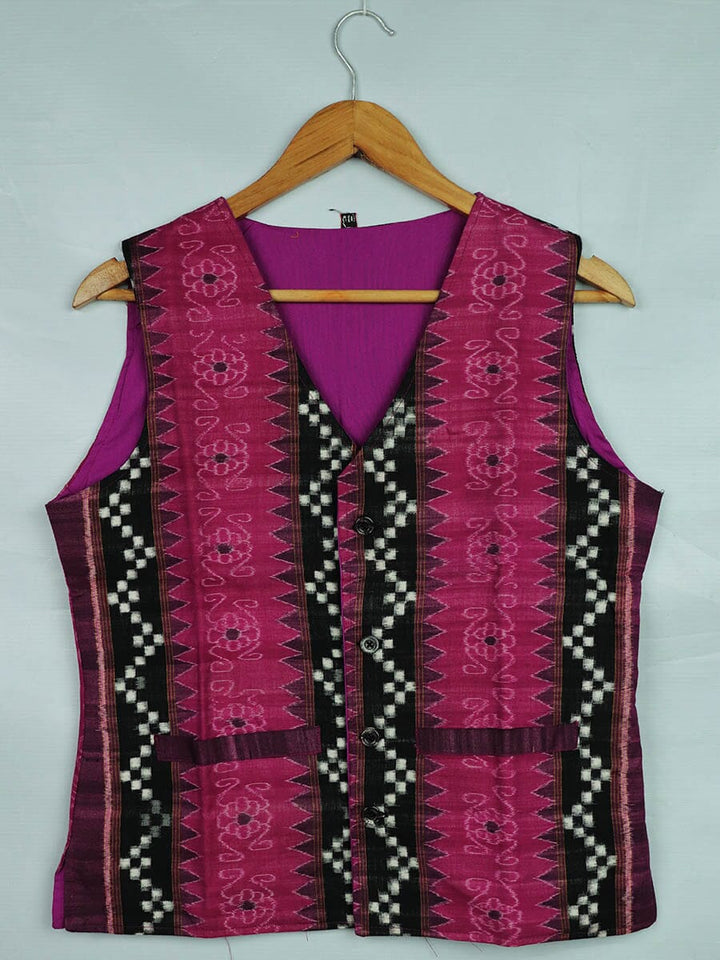 Handwoven Cotton Jacket Handloom Jacket_Women Priyadarshini Handloom 