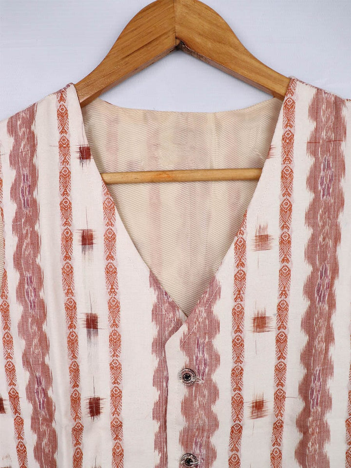Handwoven Cotton Jacket Handloom Jacket_Women Priyadarshini Handloom