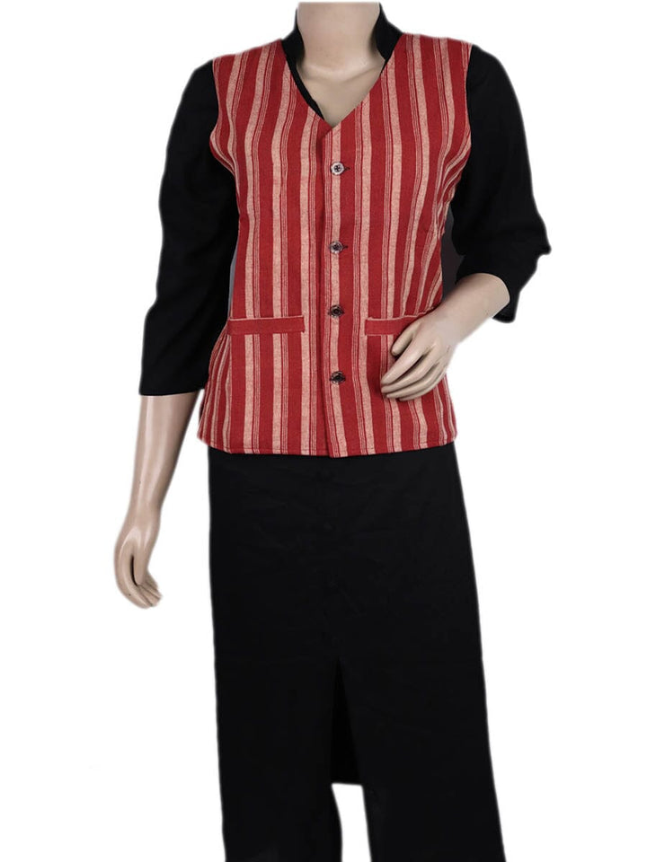 Handwoven Cotton Jacket Handloom Jacket_Women Priyadarshini Handloom