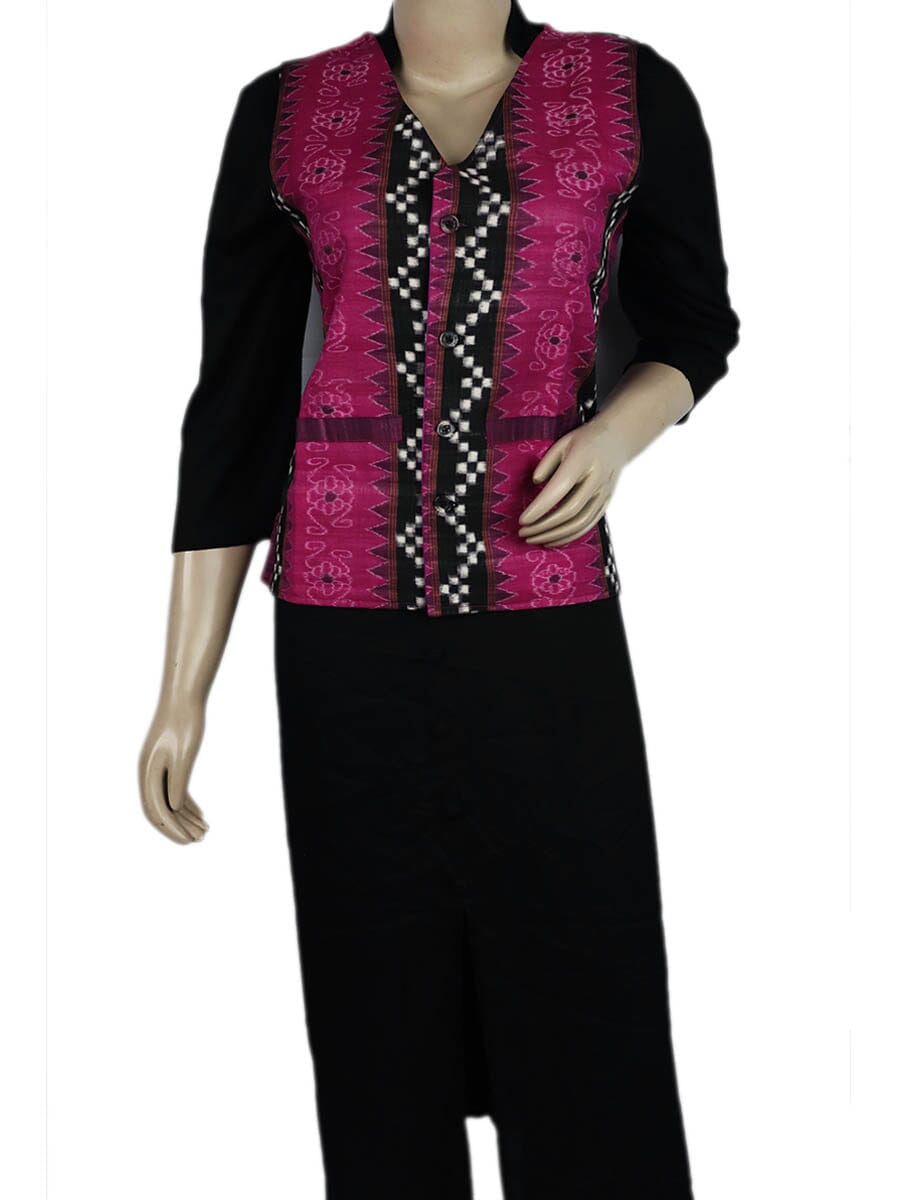 Handwoven Cotton Jacket Handloom Jacket_Women Priyadarshini Handloom 