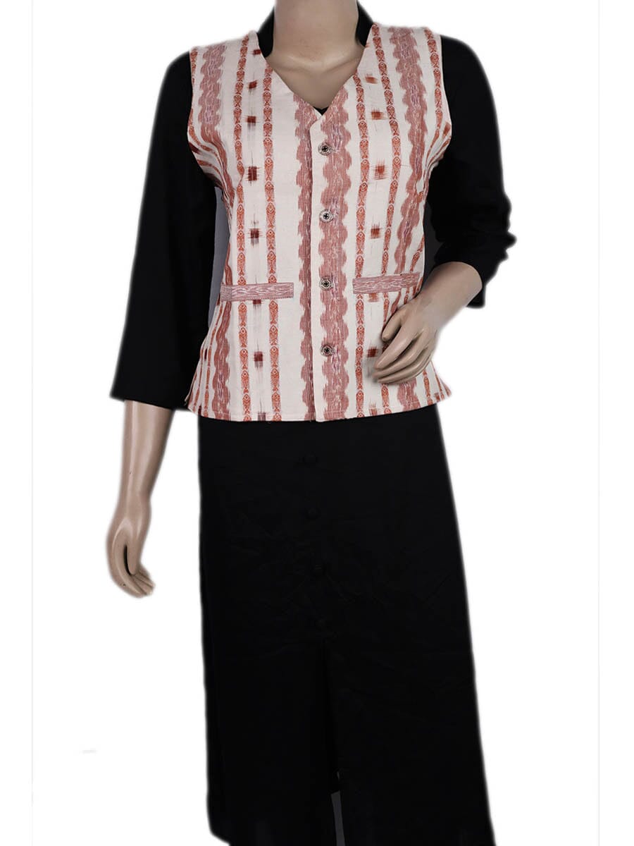 Handwoven Cotton Jacket Handloom Jacket_Women Priyadarshini Handloom