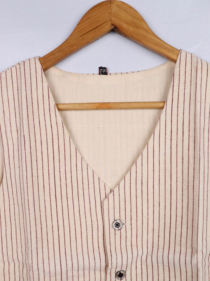 Handwoven Cotton Jacket Handloom Jacket_Women Priyadarshini Handloom