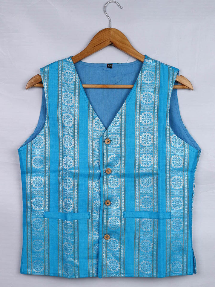 Handwoven Cotton Jacket Handloom Jacket_Women Priyadarshini Handloom 